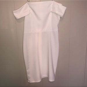 White Off the Shoulder Bodycon Dress
